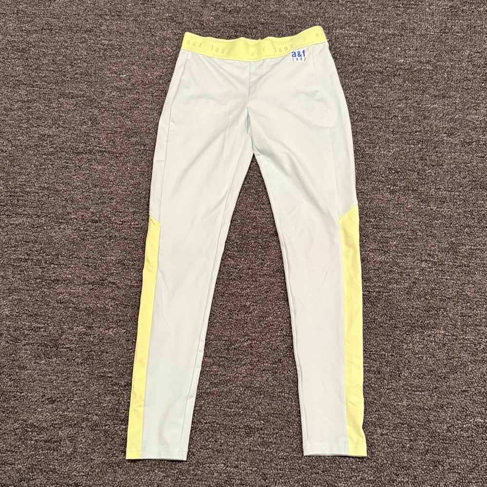 Abercrombie & Fitch Light Aqua with Yellow Leggings